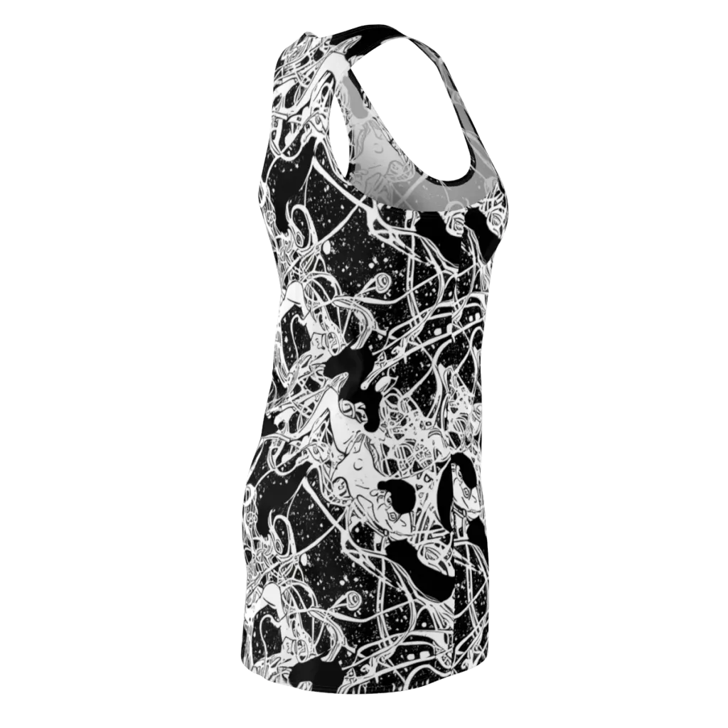 Chaos in Black on Racerback Dress — Back Side