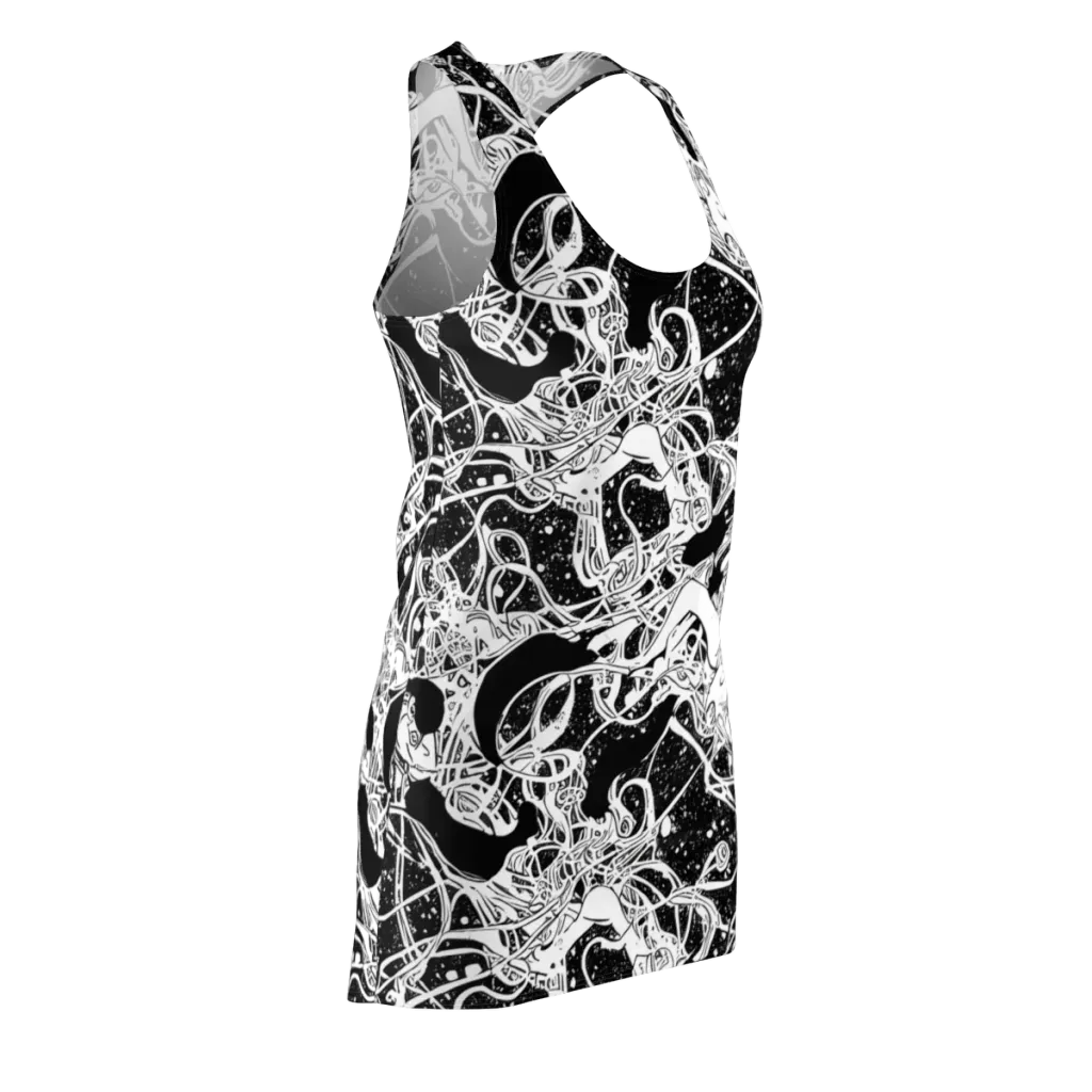 Chaos in Black on Racerback Dress — Front Side