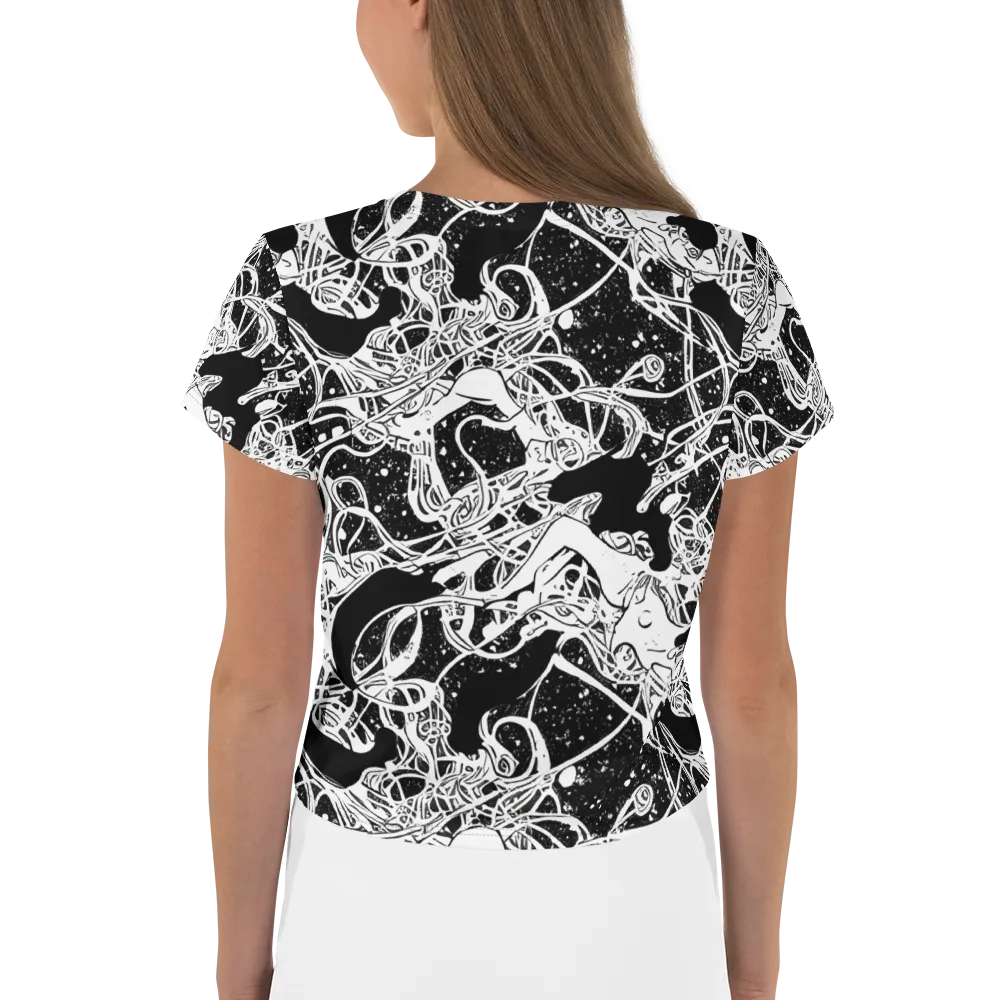 Chaos in Black on Crop Tee — Back