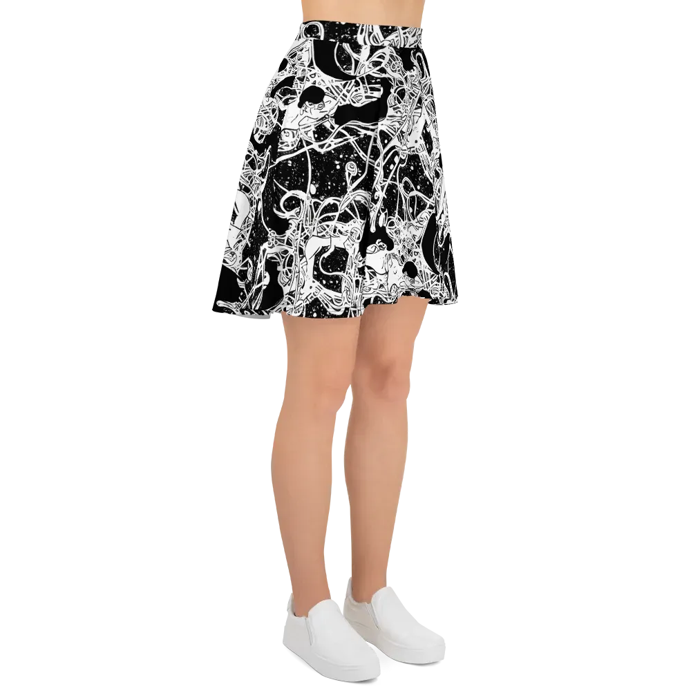 Chaos in Black on Skater Skirt — Right