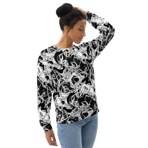 Chaos in Black on a Sweatshirt