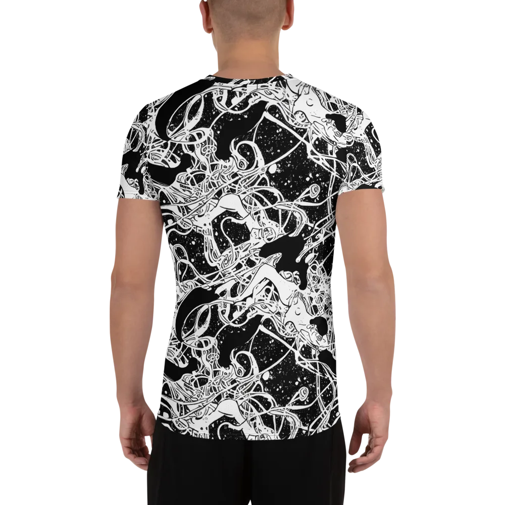 Chaos in Black on Men's Athletic T-Shirt — Back