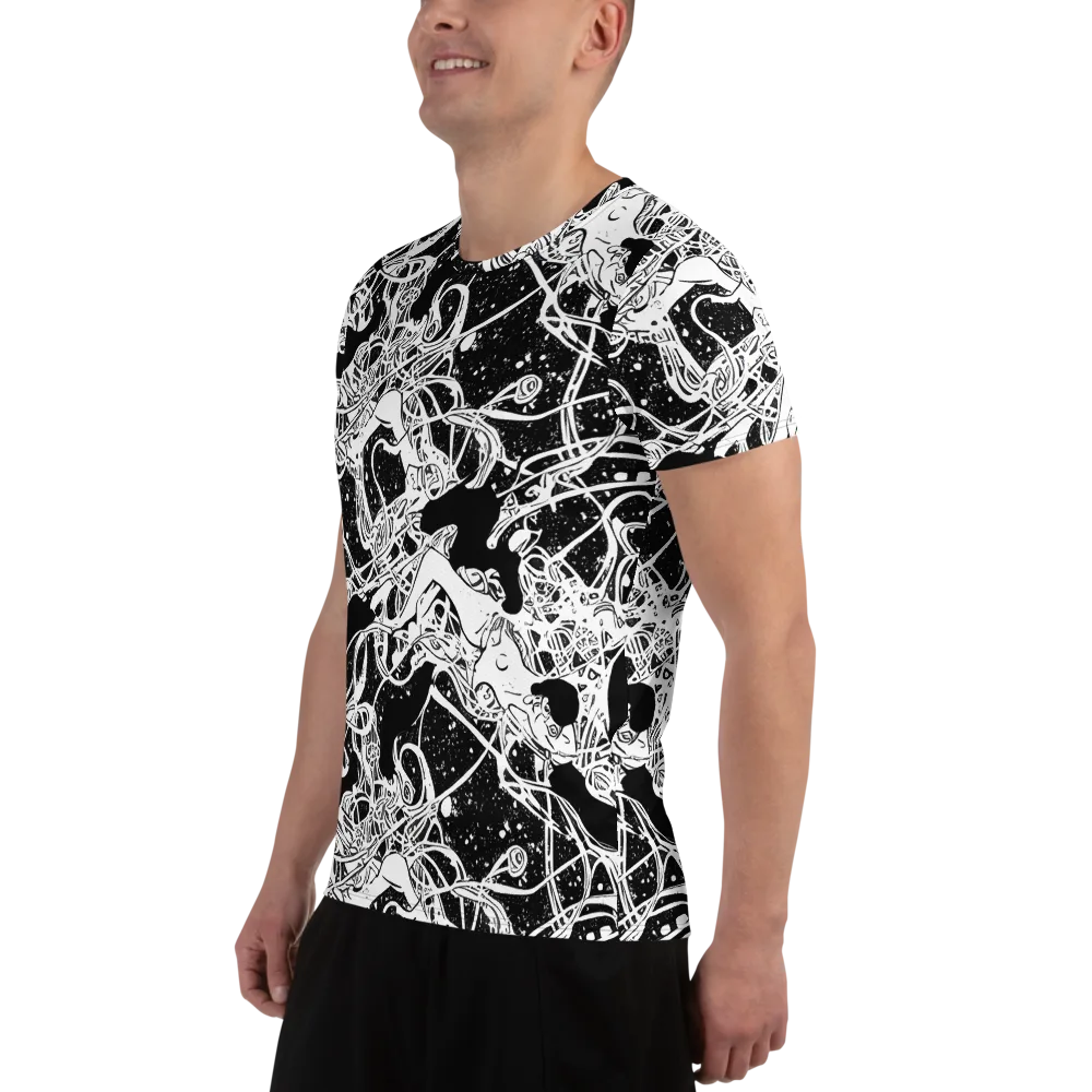 Chaos in Black on Men's Athletic T-Shirt — Left