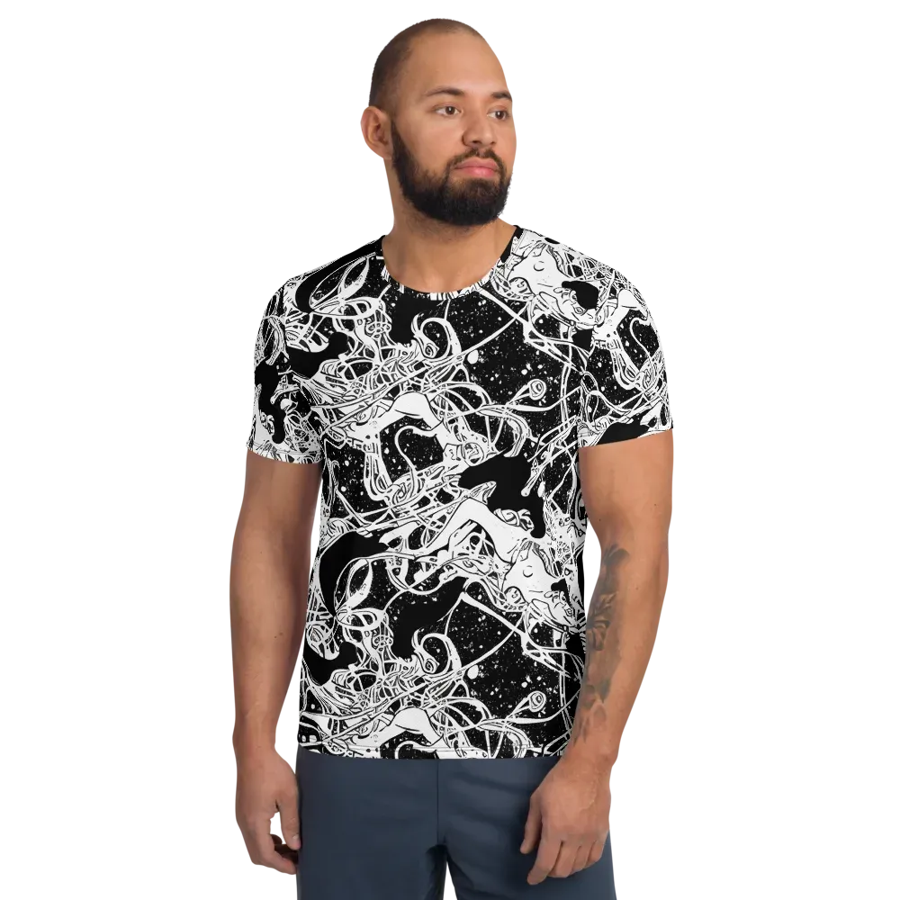 Chaos in Black on Men's Athletic T-Shirt — Front