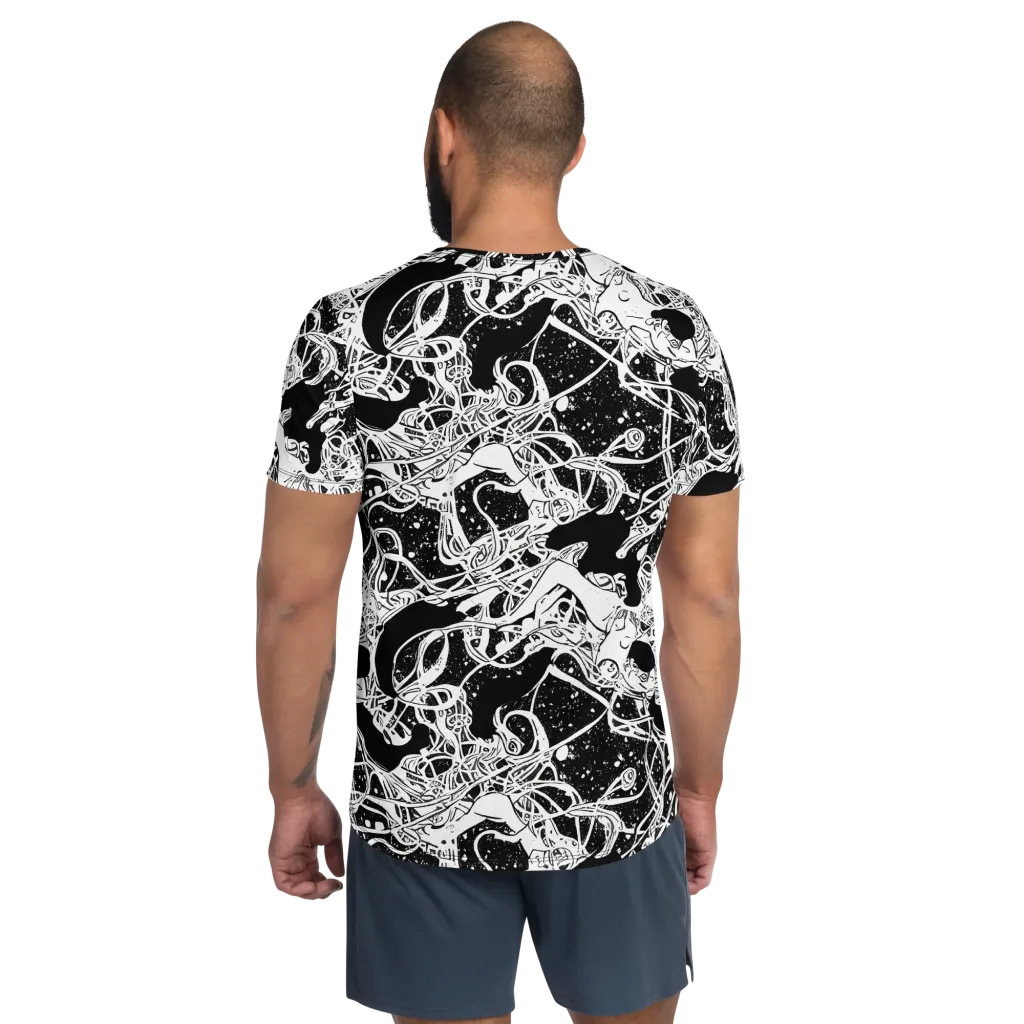 Chaos in Black on Men's Athletic T-Shirt — Back