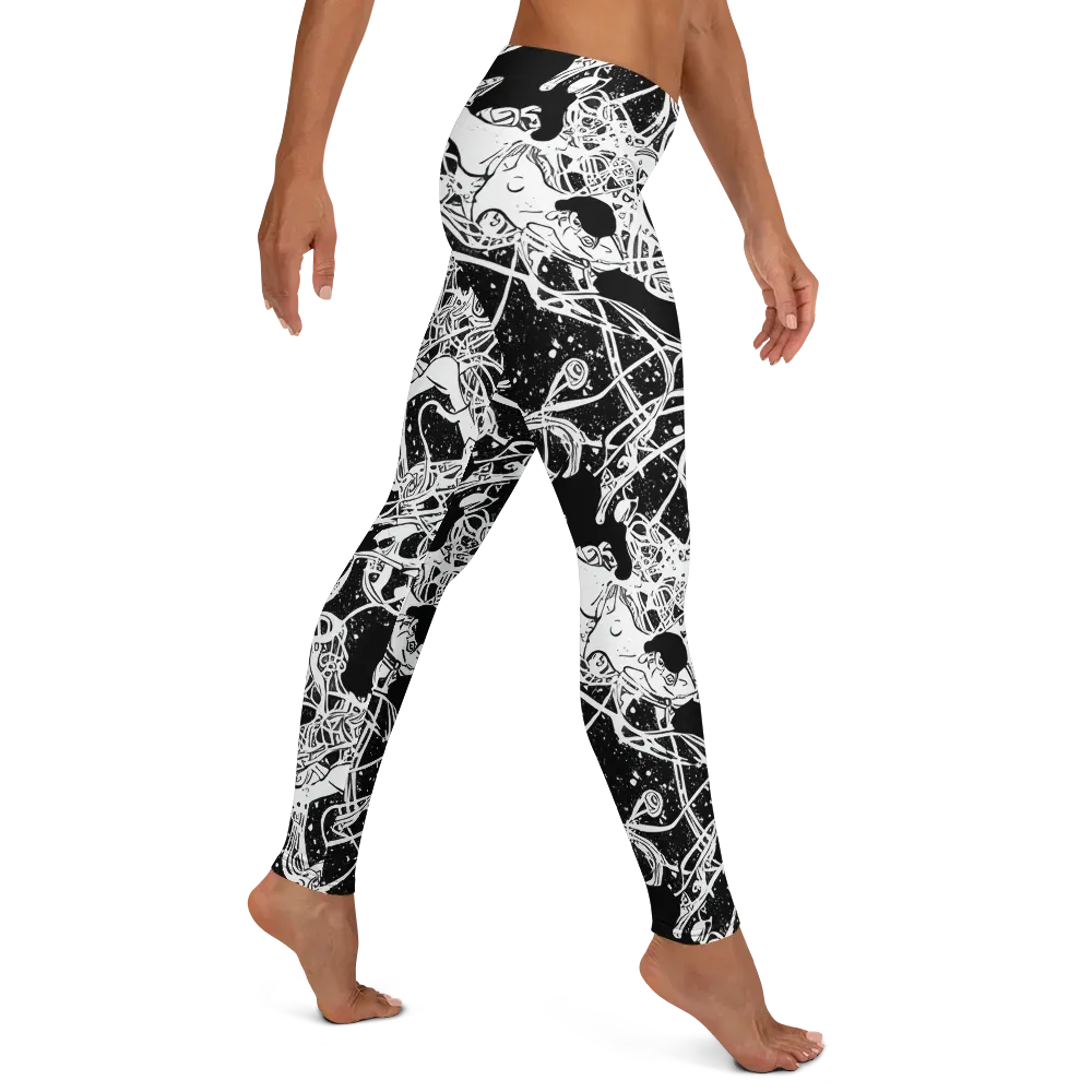 Chaos in Black on Leggings — Right