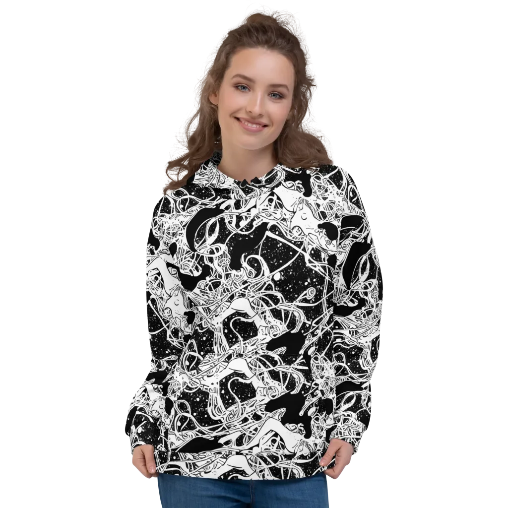Chaos in Black on Hoodie — Front