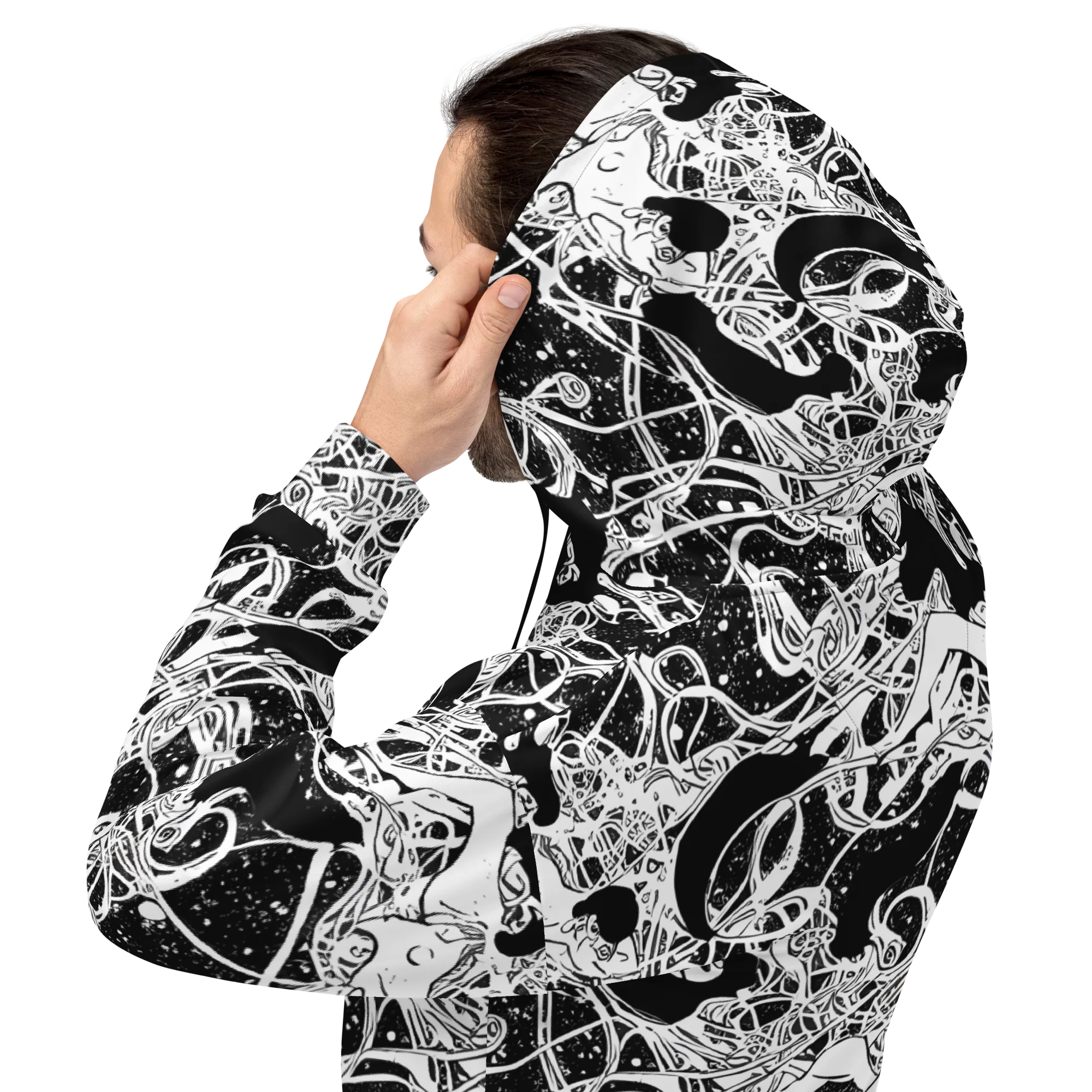 Chaos in Black on Hoodie — Back