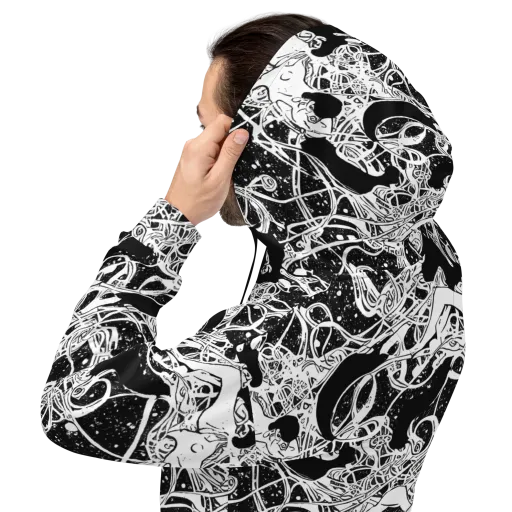 Chaos in Black on a Hoodie
