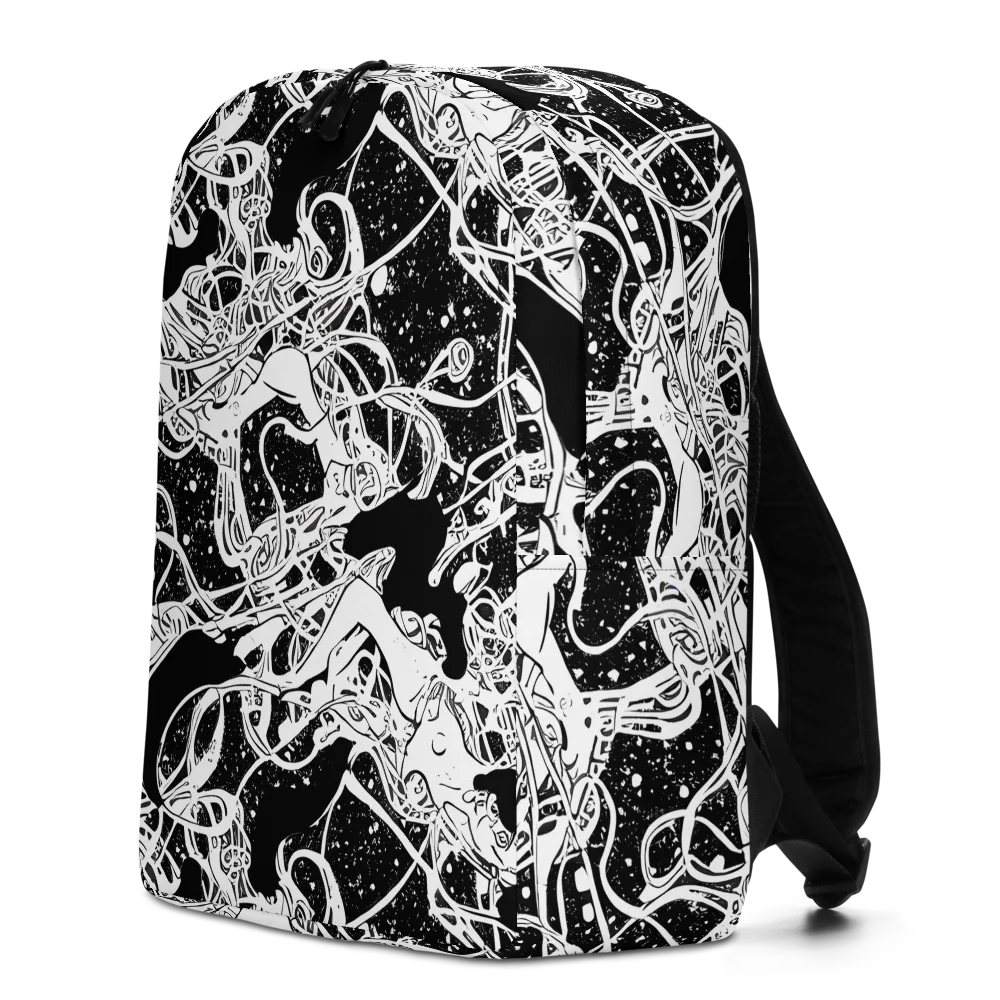 Chaos in Black on Minimalist Backpack — Left