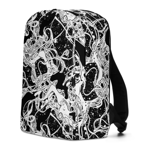 Chaos in Black on a Minimalist Backpack