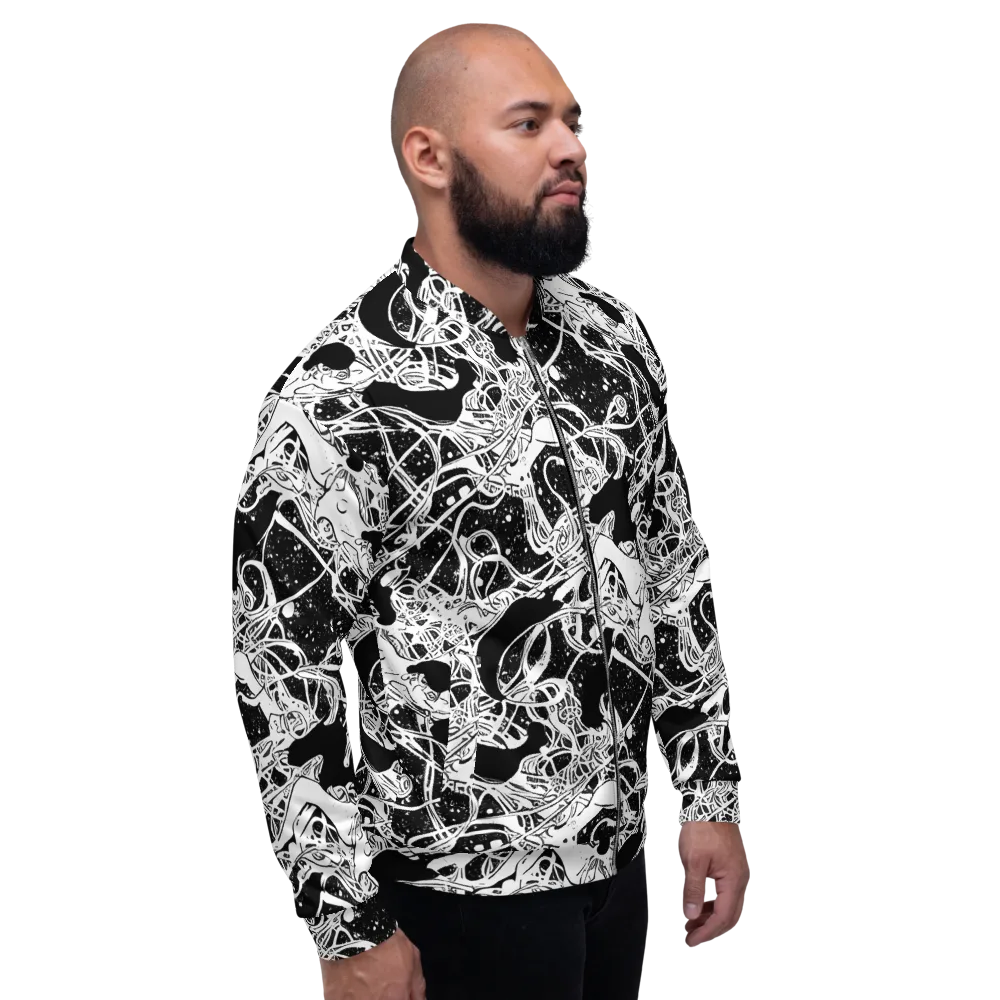 Chaos in Black on Bomber Jacket — Right