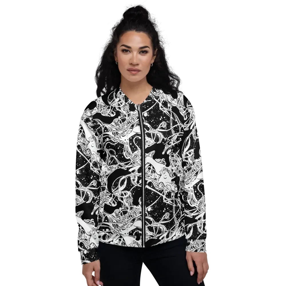Chaos in Black on Bomber Jacket — Front