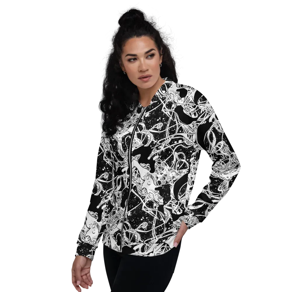 Chaos in Black on Bomber Jacket — Left