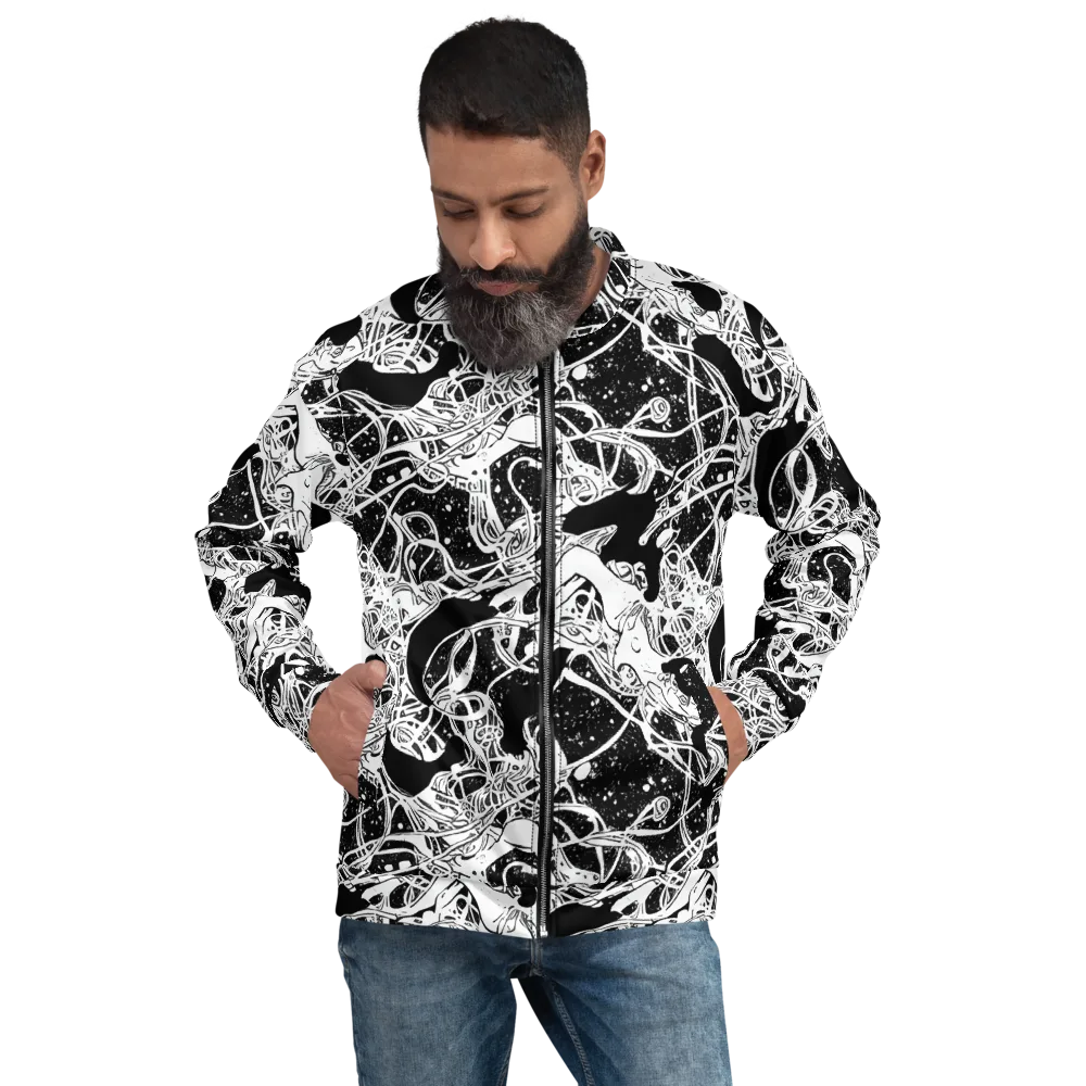 Chaos in Black on Bomber Jacket — Front