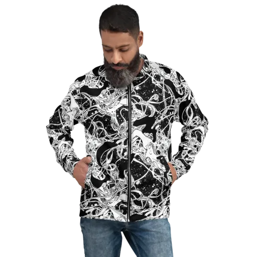 Chaos in Black on a Bomber Jacket