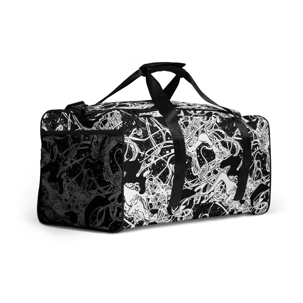 Chaos in Black on Duffle Bag — Right Front