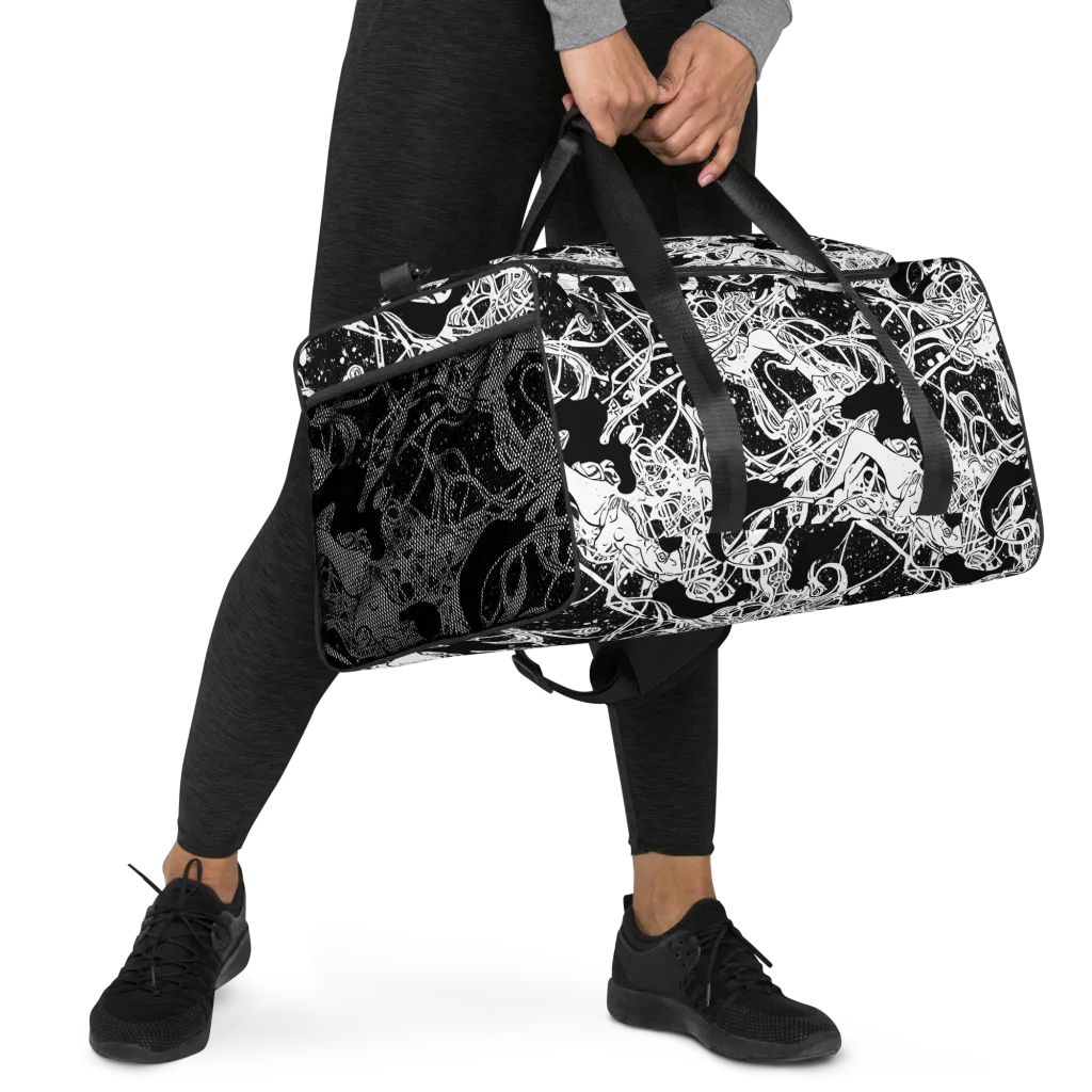 Chaos in Black on Duffle Bag — Right Front