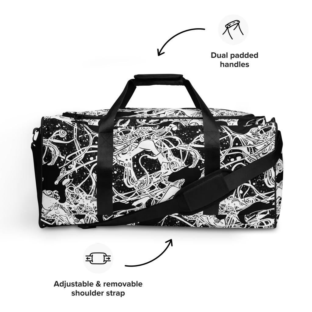 Chaos in Black on Duffle Bag — Front