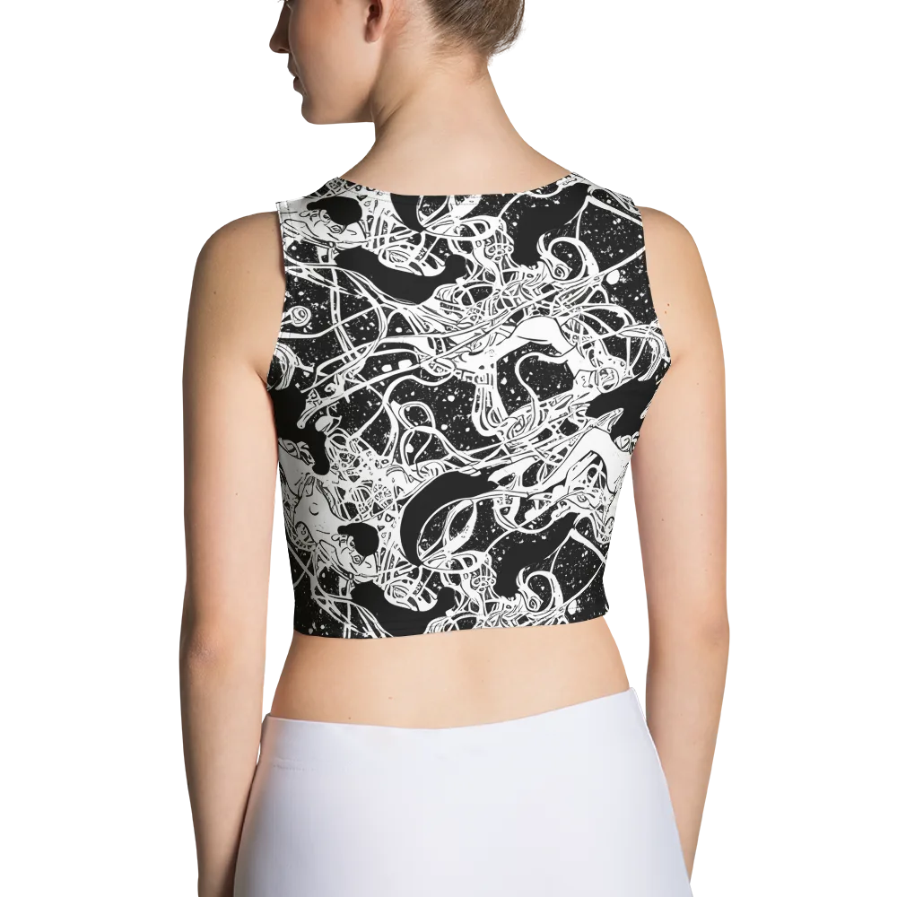 Chaos in Black on Crop Top — Back