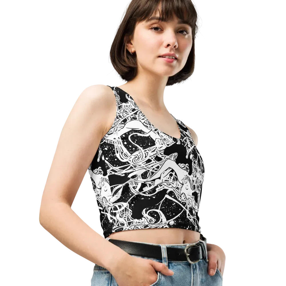 Chaos in Black on Crop Top — Right Front