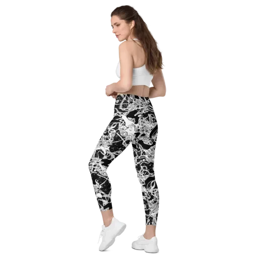 Chaos in Black on a Leggings with Pockets