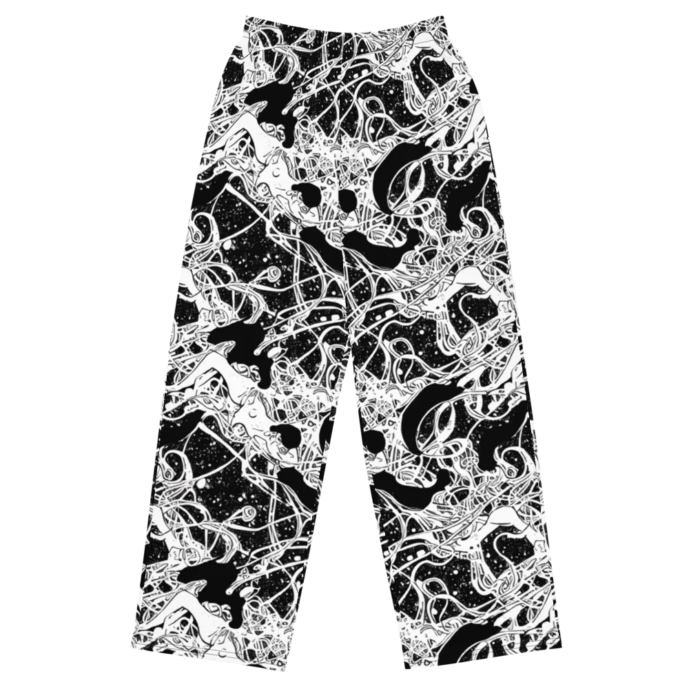 Chaos in Black on Wide-Leg Pants — Front