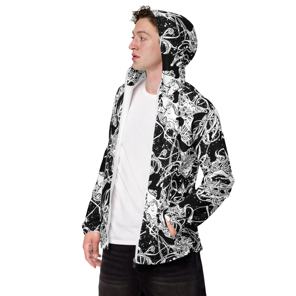 Chaos in Black on Men's Windbreaker — Left Front