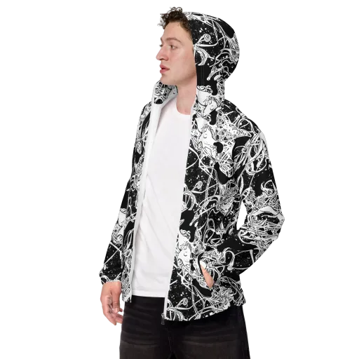 Chaos in Black on a Men's Windbreaker