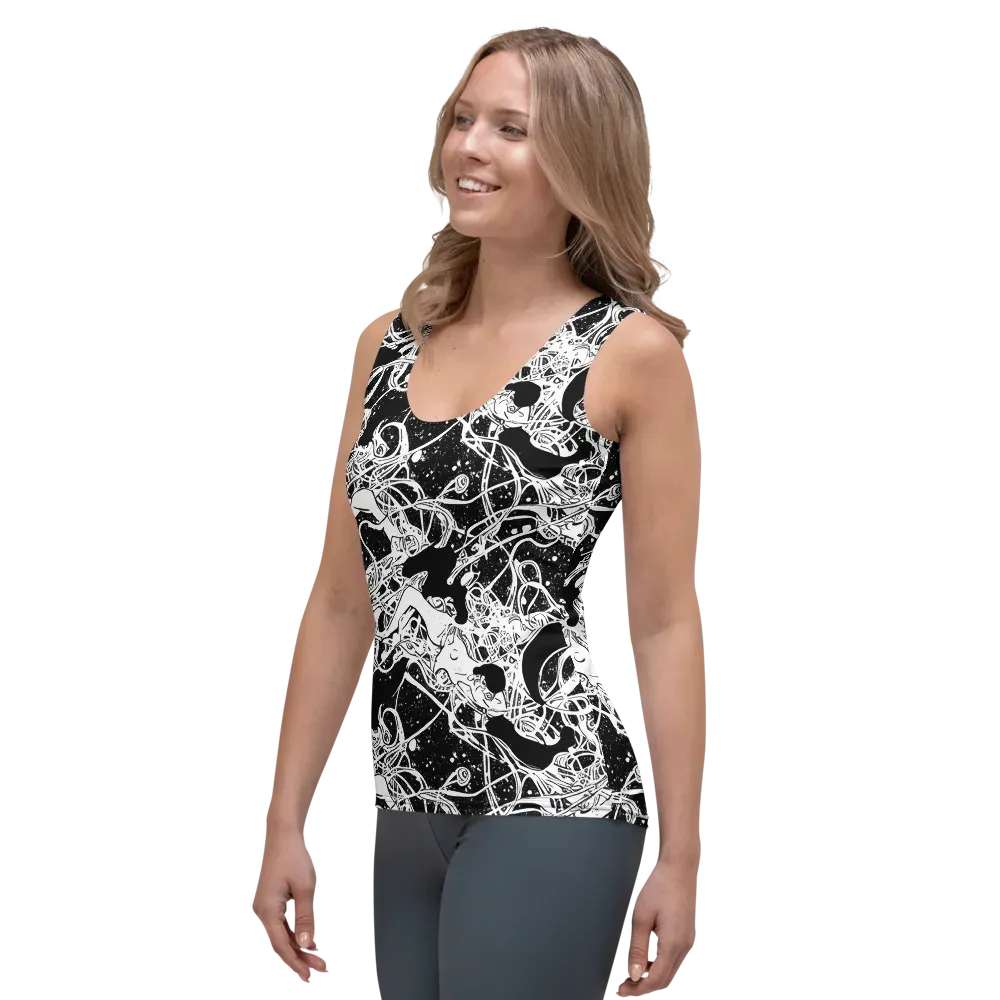 Chaos in Black on Women's Tank Top — Left Front