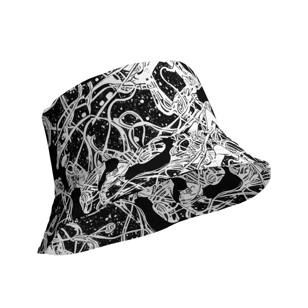 Chaos in Black on Reversible Bucket Hat — Product details Outside
