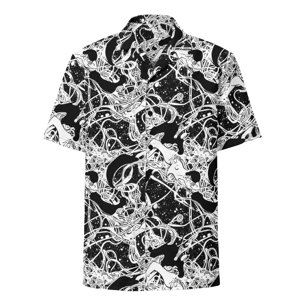 Chaos in Black on Button Shirt — Front