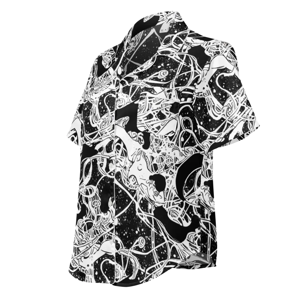 Chaos in Black on Women's Short Sleeve Pajama Top — Left Front