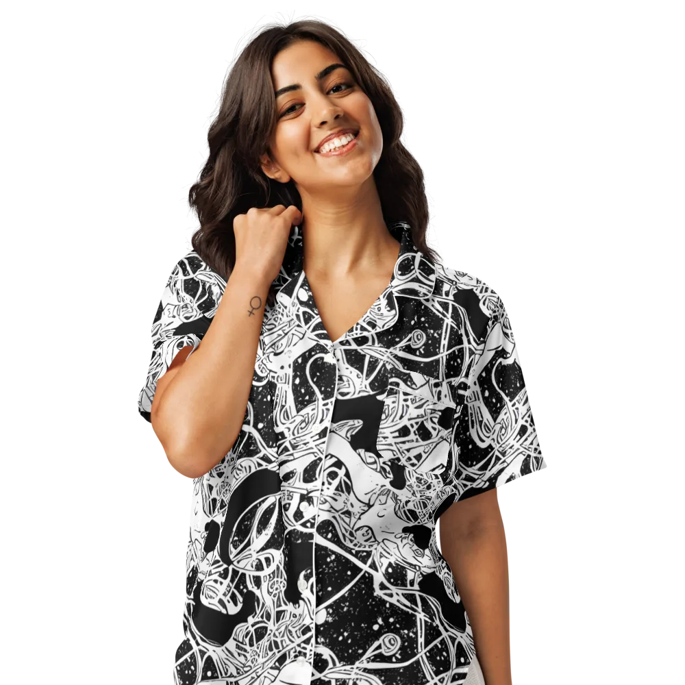 Chaos in Black on Women's Short Sleeve Pajama Top — Front