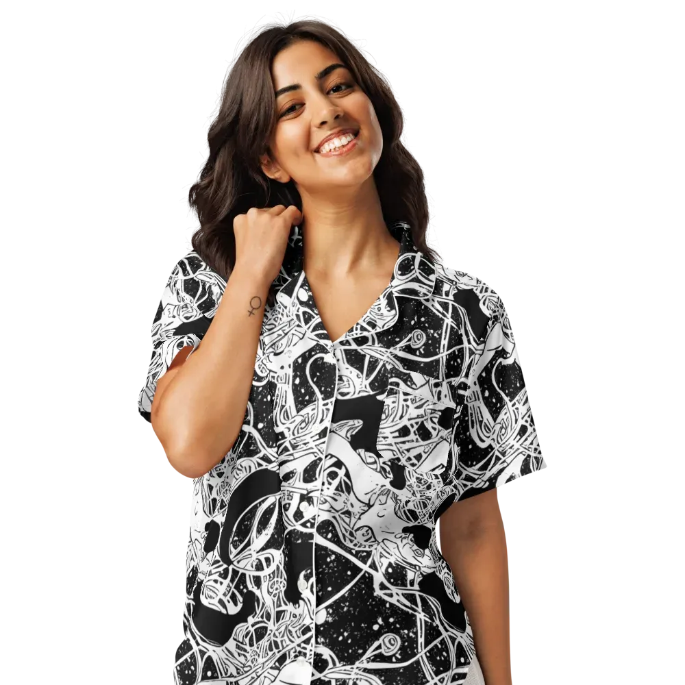 Chaos in Black on Women's Short Sleeve Pajama Top — Front