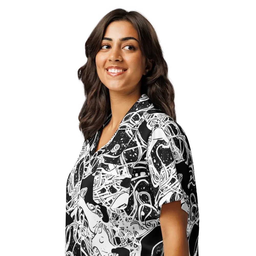Chaos in Black on Women's Short Sleeve Pajama Top — Left Front
