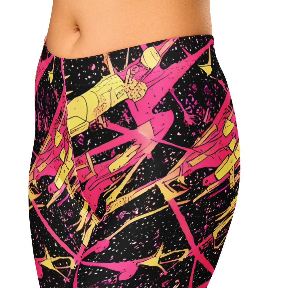 Galaxy Graffiti on Capri Leggings — Zoomed-in