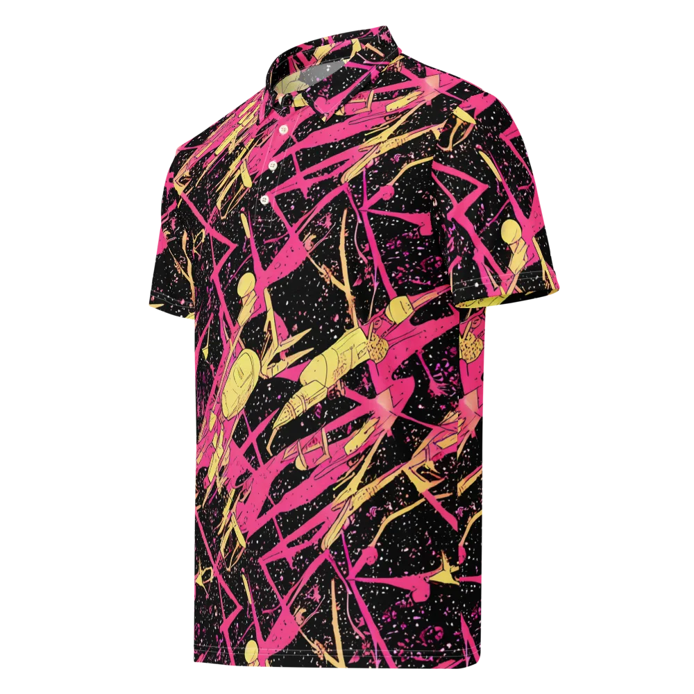 Galaxy Graffiti on Men's Slim Fit Polo Shirt — Left Front
