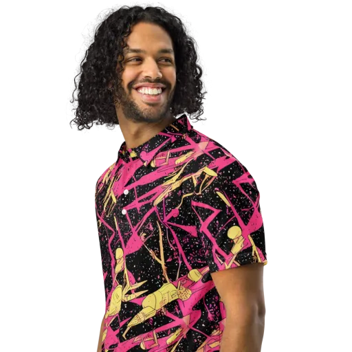 Galaxy Graffiti on a Men's Slim Fit Polo Shirt