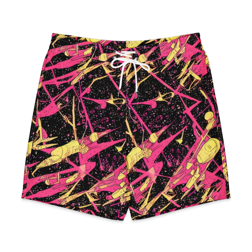 Galaxy Graffiti on Men's Board Shorts — Front