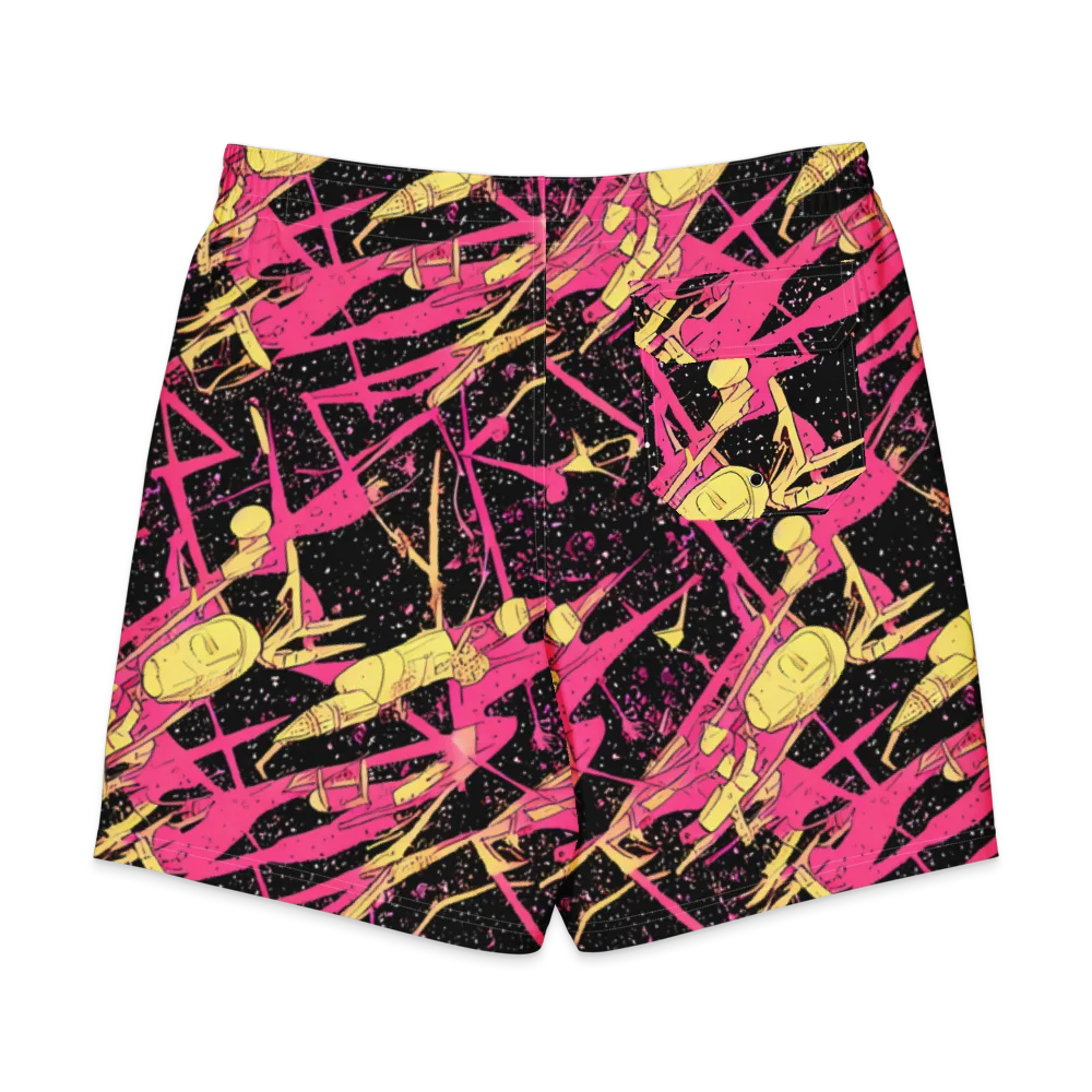 Galaxy Graffiti on Men's Board Shorts — Back
