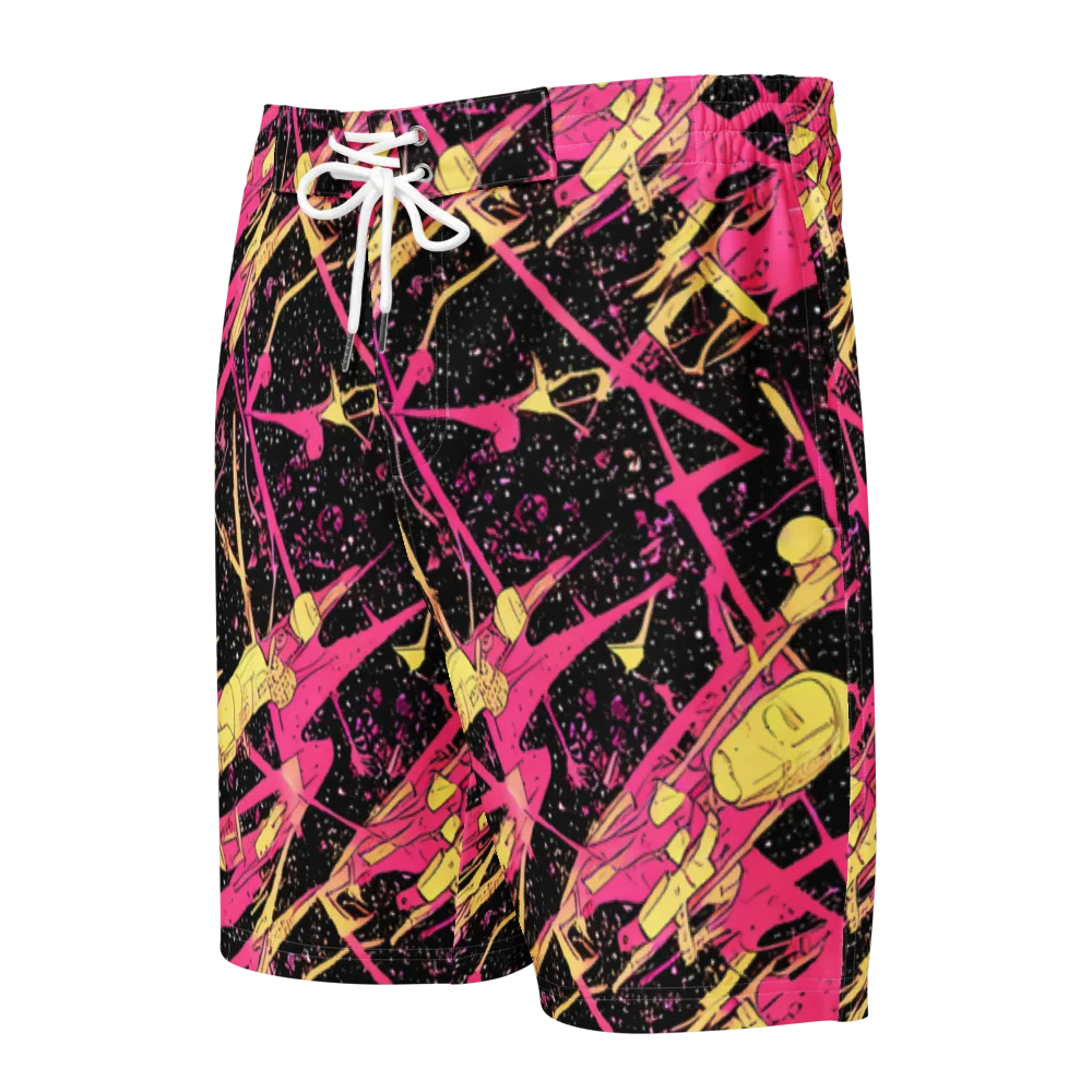 Galaxy Graffiti on Men's Board Shorts — Front