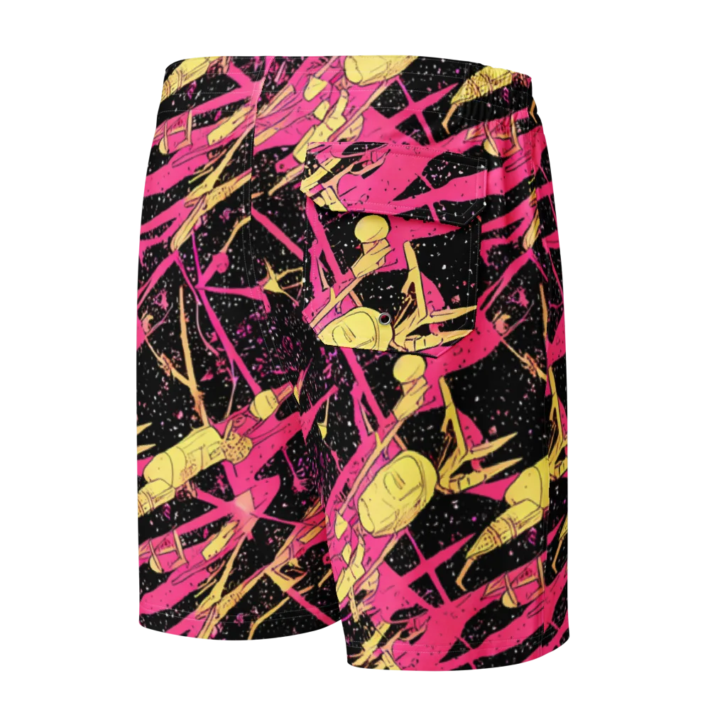 Galaxy Graffiti on Men's Board Shorts — Back