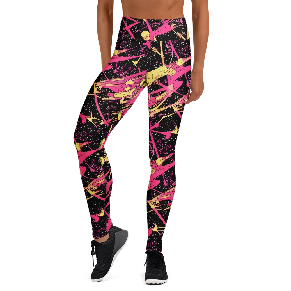 Galaxy Graffiti on Yoga Leggings — Front
