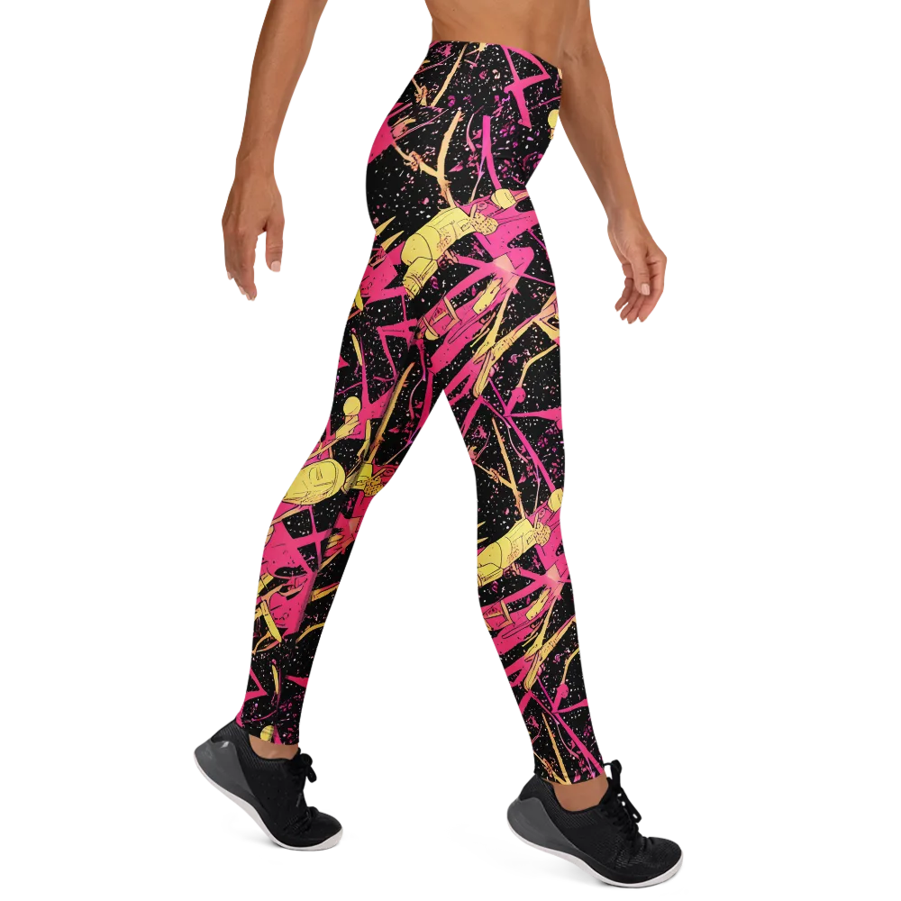 Galaxy Graffiti on Yoga Leggings — Right