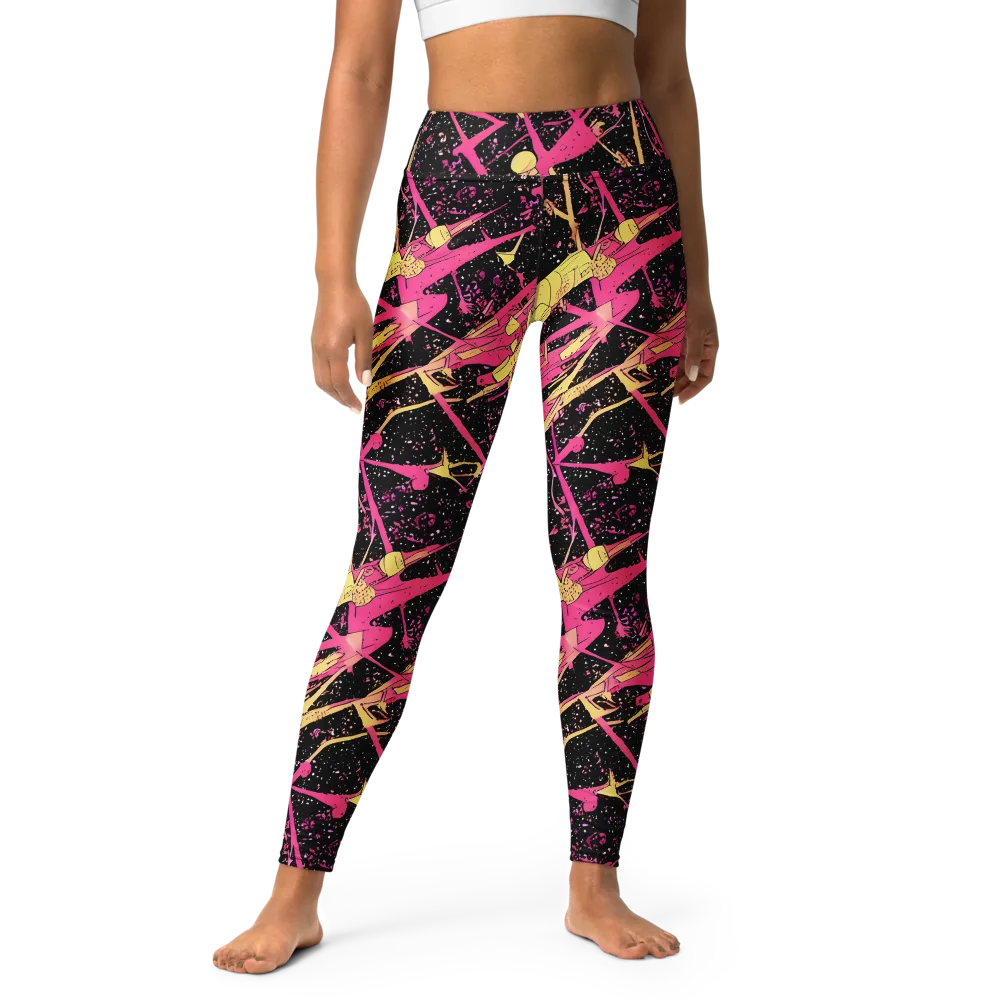 Galaxy Graffiti on Yoga Leggings — Front