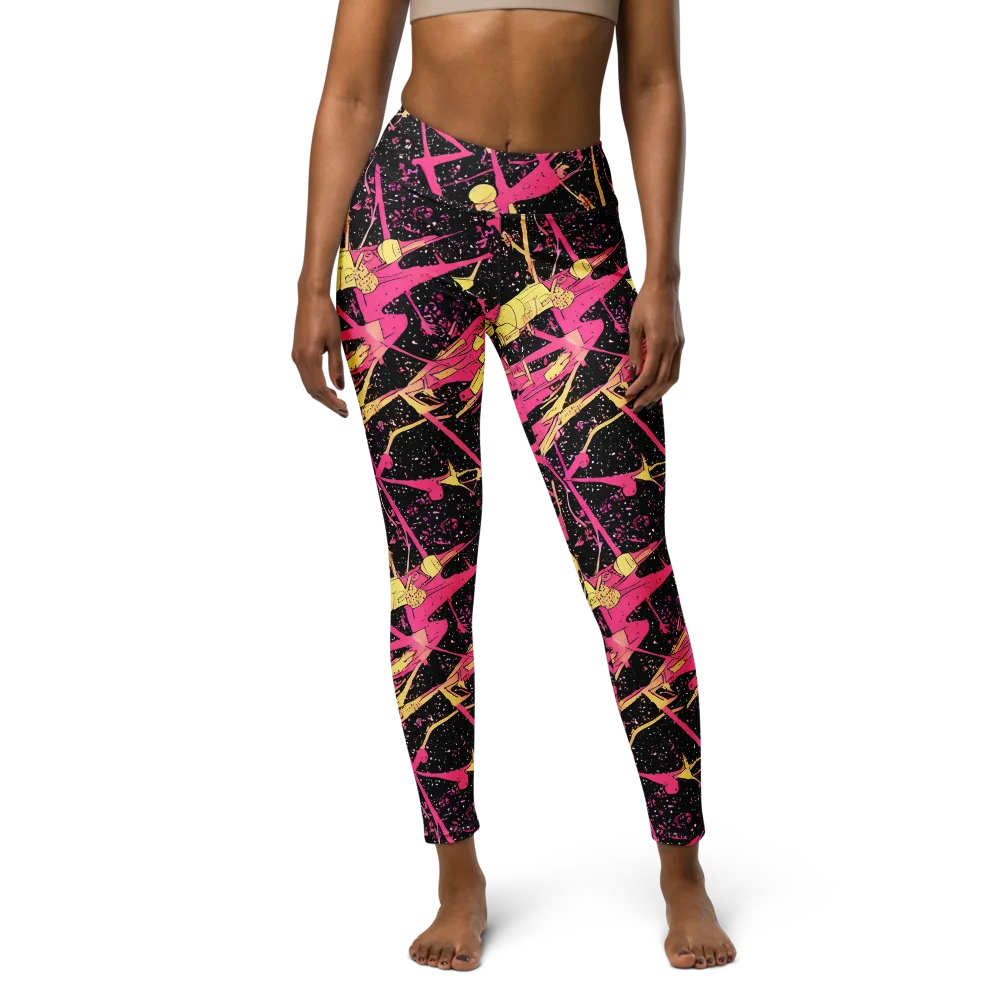 Galaxy Graffiti on Yoga Leggings — Front