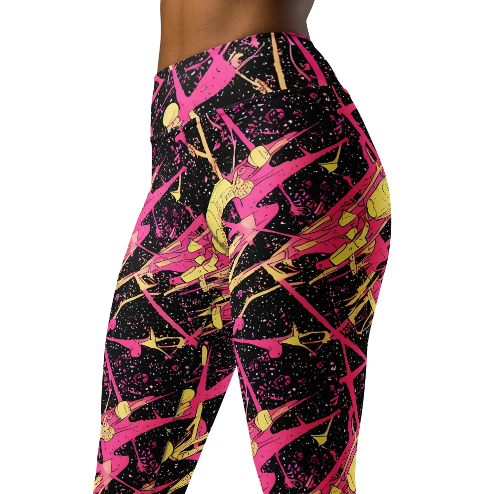 Galaxy Graffiti on Yoga Leggings — Left Front