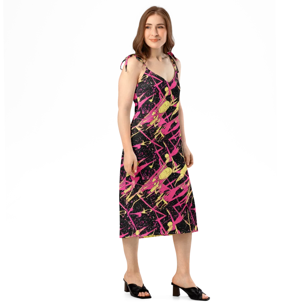 Galaxy Graffiti on Slip Dress — Right Front