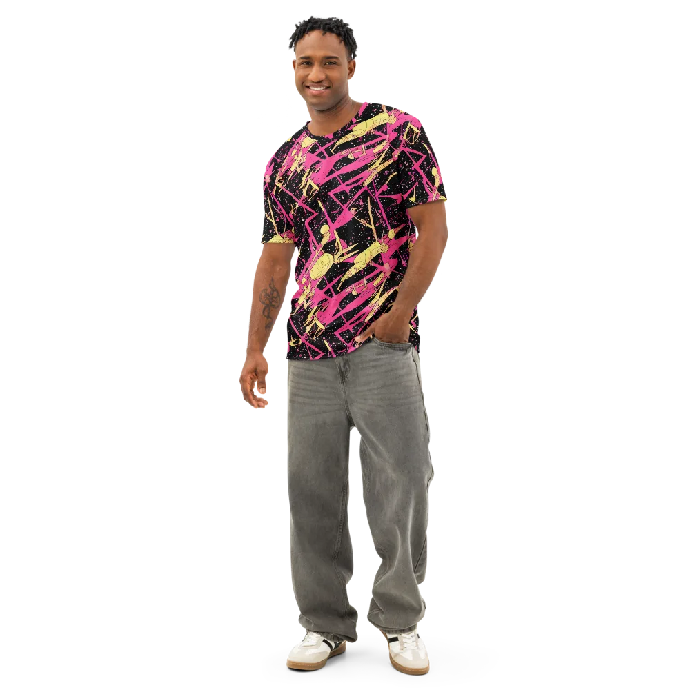 Galaxy Graffiti on Men's Cotton Crew Neck T-Shirt — Front
